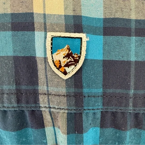 Kuhl Styk Short Sleeve Plaid Performance Shirt Tapered Fit Mens Medium - Picture 5 of 12